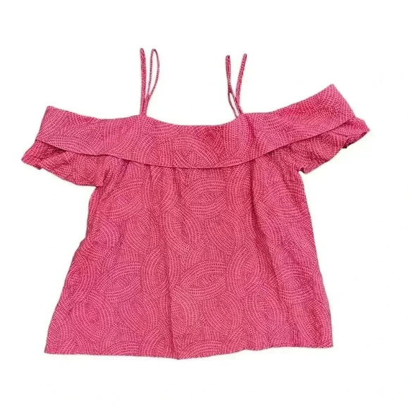 Maeve Mandalay Open Shoulder Blouse Size XS Pink Red Anthropologie - Picture 2 of 7